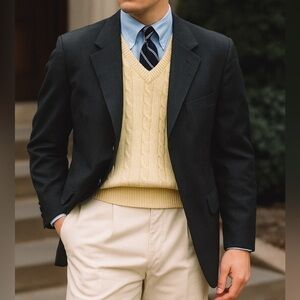 Michael Kors Black Pinstripe Sport Coat Blazer Suit Jacket Men’s Size 40R